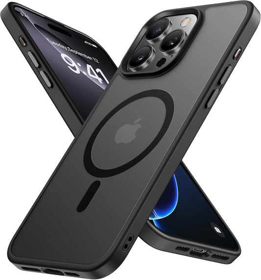 2025 Upgraded Magnetic for Iphone 16 Pro Max Case, [Compatible with Magsafe] [Military-Grade Protection], Anti-Fingerprint, Slim Case for 16 Pro Max 6.9 Inch with Screen Protector- Black